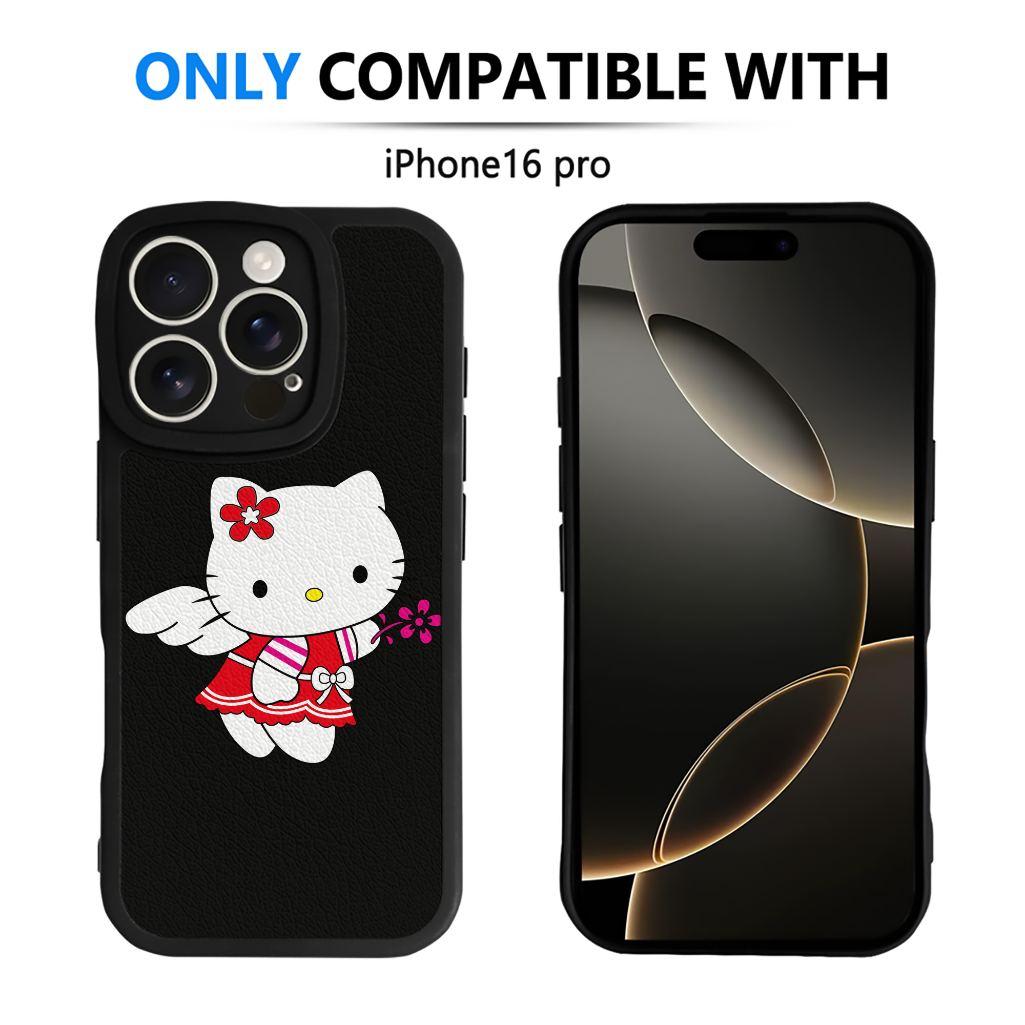 （画像用） Hello Kitty ハローキティ 【iPhone 16シリーズ対応】シリコンスマホケース（レザー調） 材質：シリコン